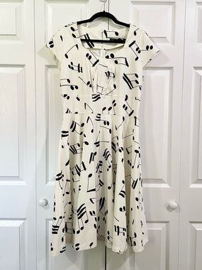GOWN TOWN Music Note Retro Rockabilly Pinup Dress Size 2X